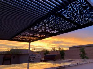 Aluminum commercial shade structure in Southern California